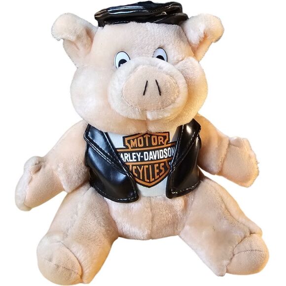 Harley Davidson Vintage Motorcycle Pig Biker Hog Plush 1998 - Picture 1 of 7